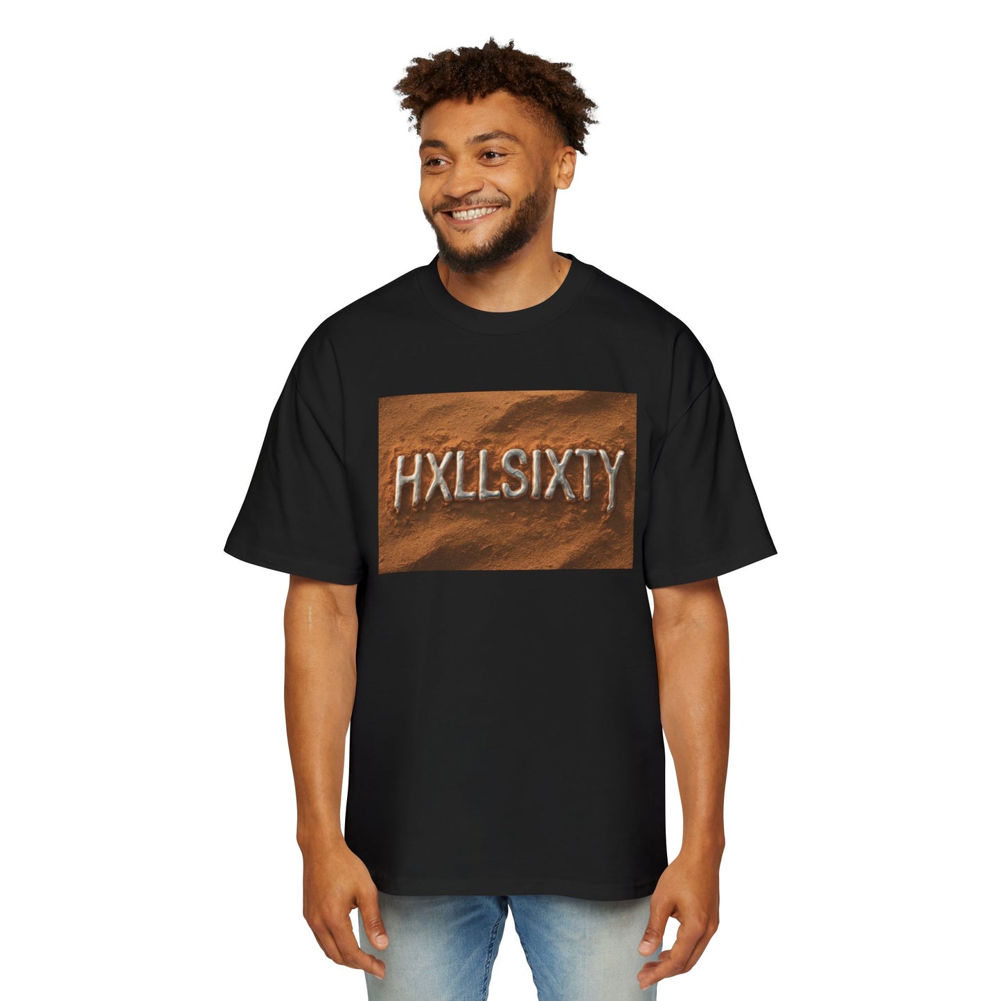 Unisex Graphic Tee — 'HXLLSIXTY' Desert Texture Oversized Shirt
