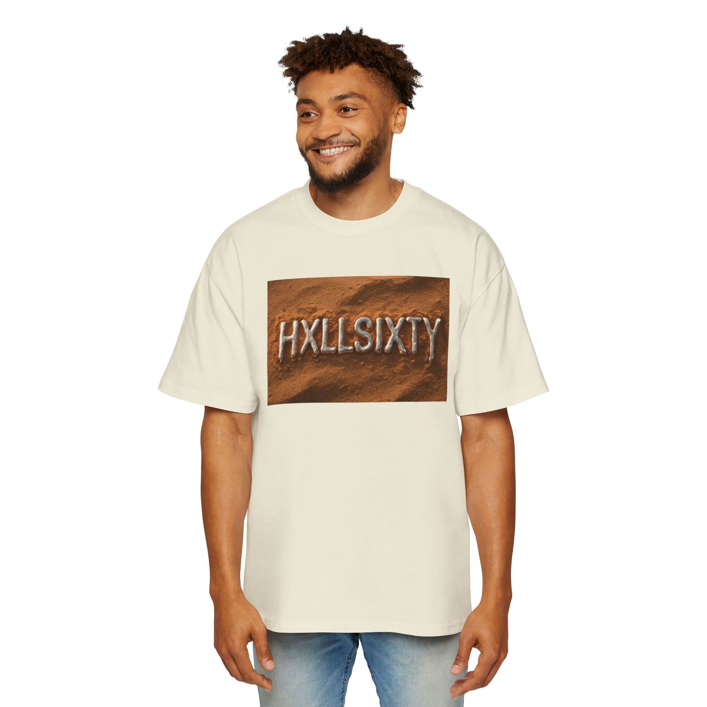 Unisex Graphic Tee — 'HXLLSIXTY' Desert Texture Oversized Shirt